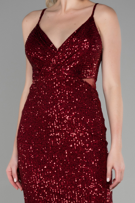 Robe de Soirée Courte Rouge Bordeaux ABK1541