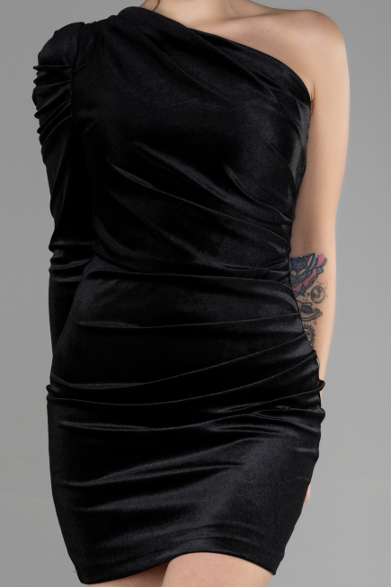 Robe de Cérémonie Courte Velours Noir ABK1886