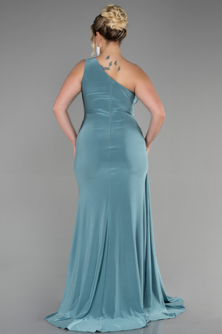 Robe Grande Taille Longue Turquoise ABU3132