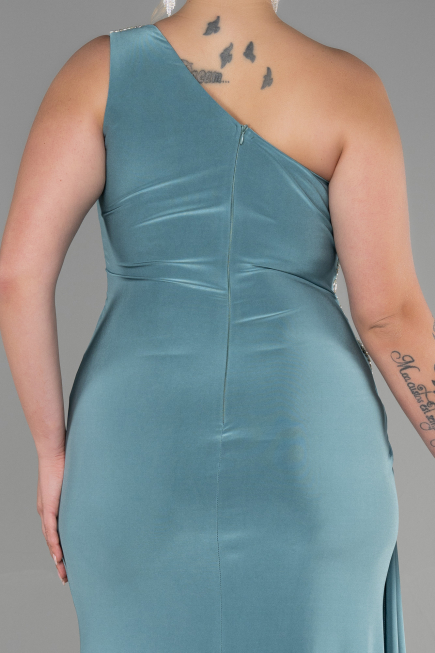 Robe Grande Taille Longue Turquoise ABU3132