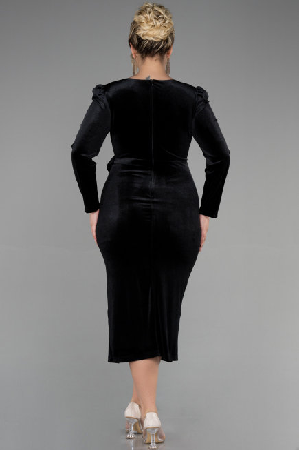 Robe de Cérémonie Midi Velours Noir ABK1896
