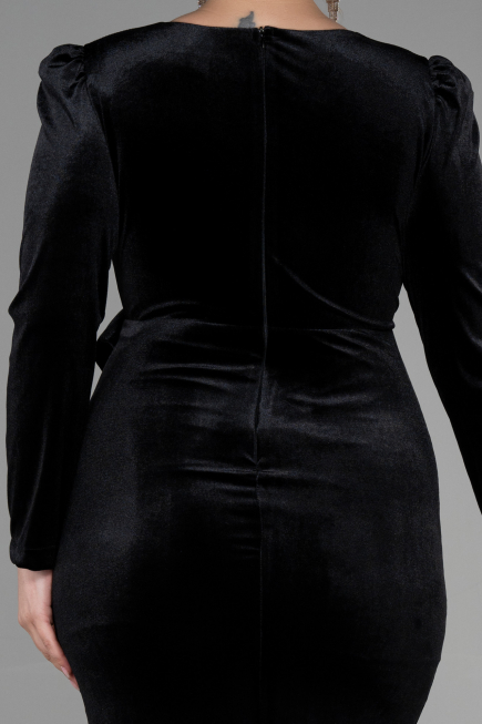 Robe de Cérémonie Midi Velours Noir ABK1896