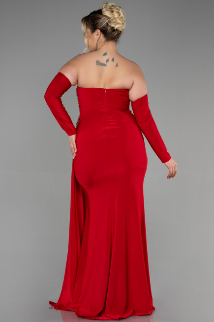 Robe de Soirée Grande Taille Longue Rouge ABU3352