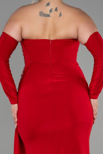 Robe de Soirée Grande Taille Longue Rouge ABU3352