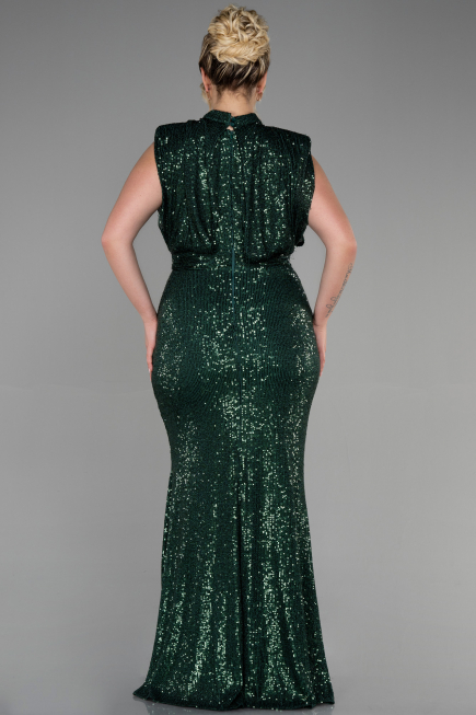 Robe De Soirée Grande Taille Squameuse Longue Vert ABU3115