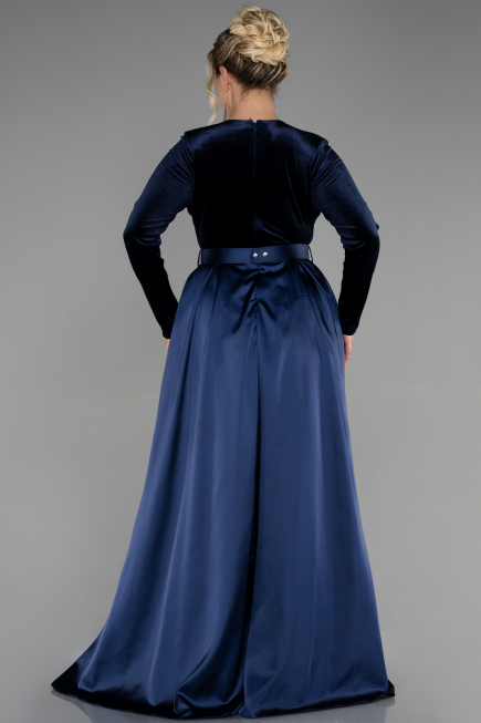 Robe De Soirée Grande Taille Longue Bleu Marine ABU2615