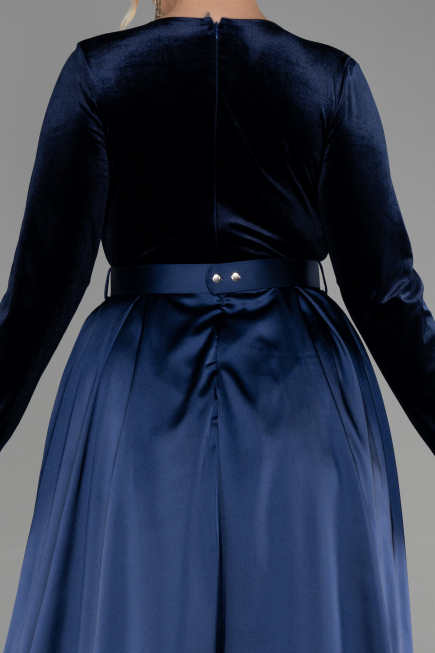 Robe De Soirée Grande Taille Longue Bleu Marine ABU2615