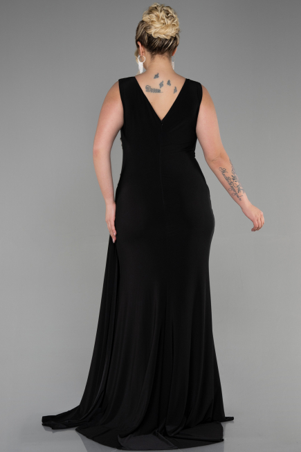 Robe Grande Taille Longue Noir ABU3438