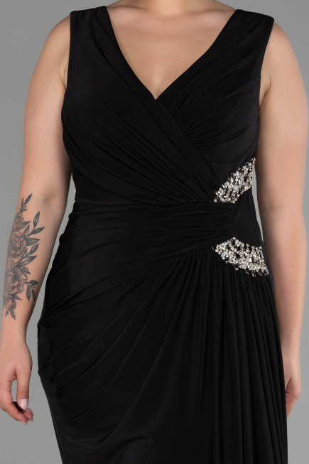 Robe Grande Taille Longue Noir ABU3438