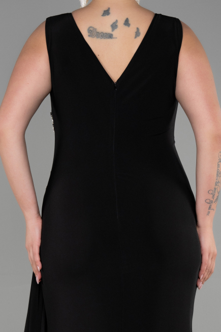 Robe Grande Taille Longue Noir ABU3438