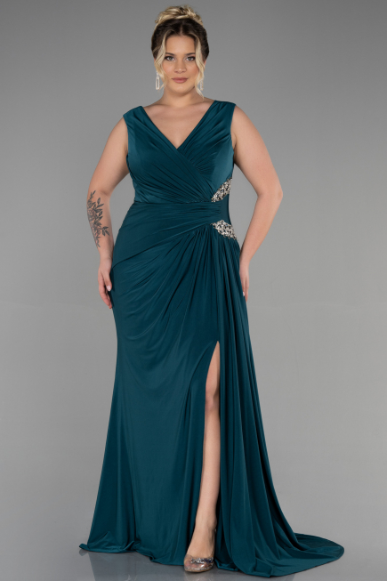 Robe Grande Taille Longue Émeraude ABU3438
