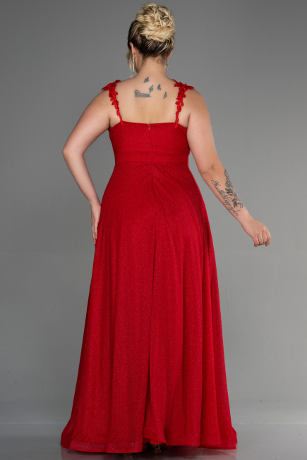 Robe de Soirée Grande Taille Longue Rouge ABU3174
