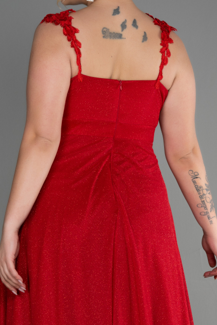 Robe de Soirée Grande Taille Longue Rouge ABU3174