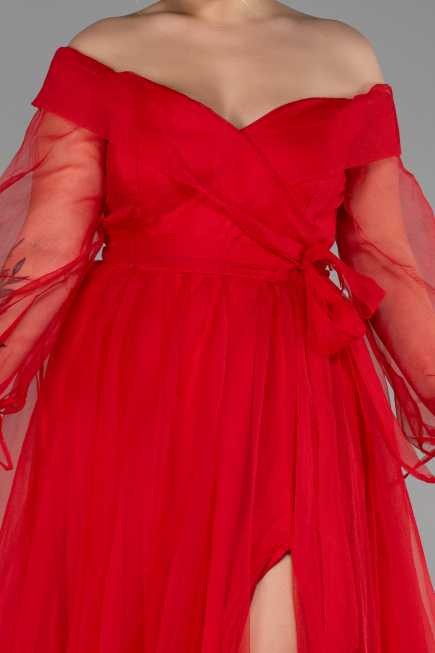 Robe Grande Taille Longue Rouge ABU1535