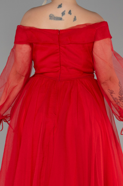 Robe Grande Taille Longue Rouge ABU1535