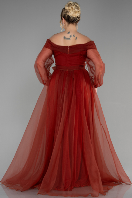 Robe Grande Taille Longue Marron clair ABU1535