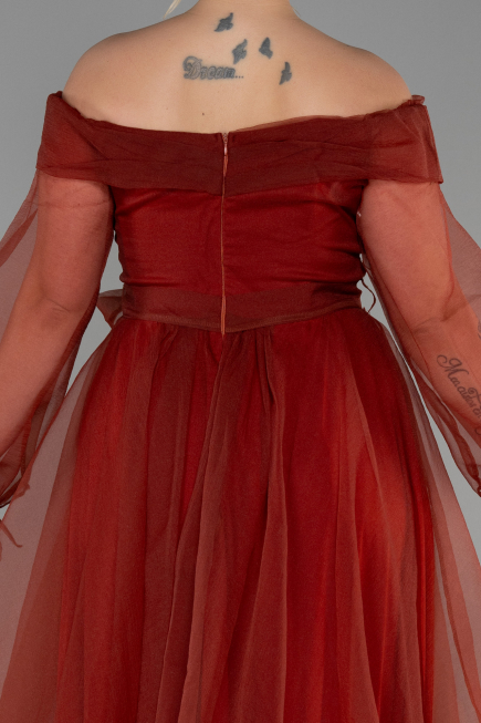 Robe Grande Taille Longue Marron clair ABU1535