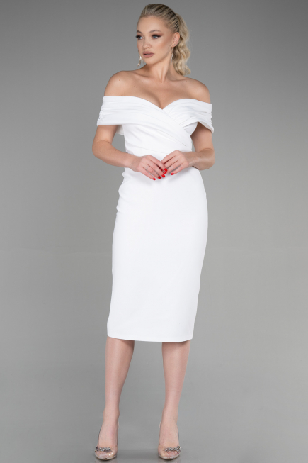 Robe de Cérémonie Midi Blanc ABK1902