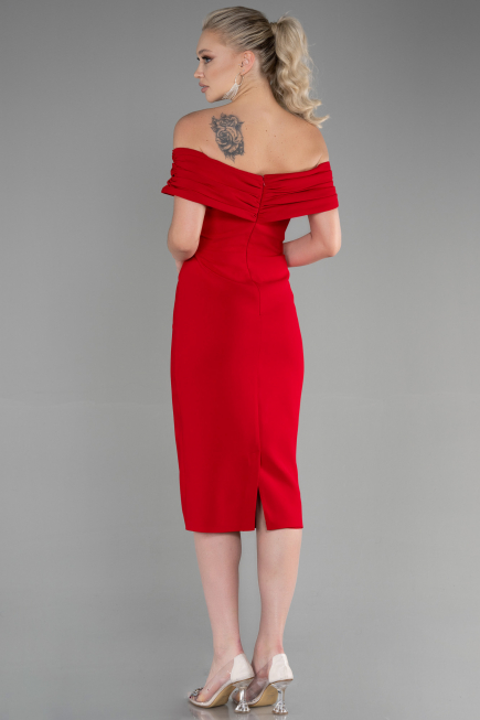 Robe de Cérémonie Midi Rouge ABK1902