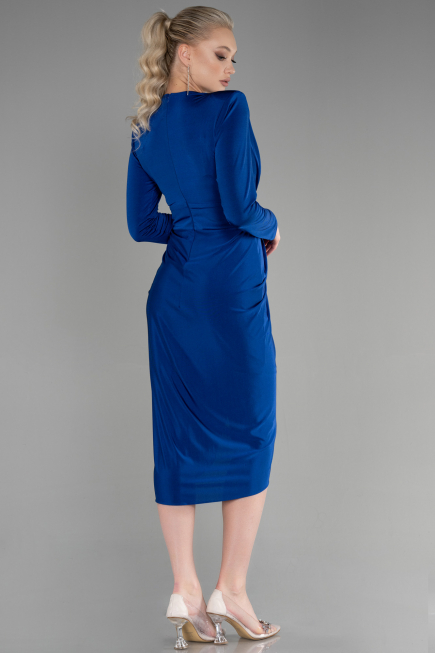 Robe de Cérémonie Midi Bleu Saxe ABK1861