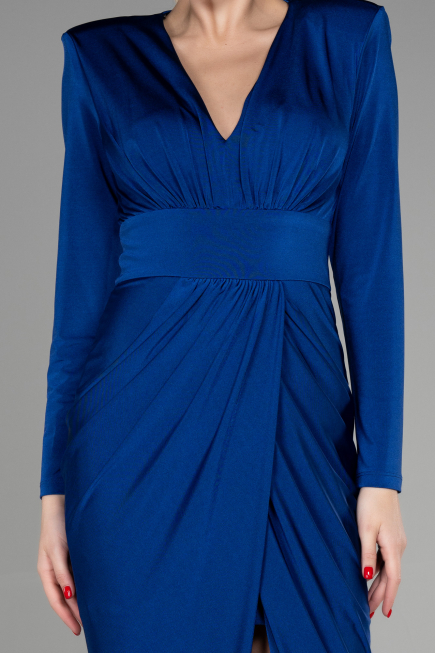 Robe de Cérémonie Midi Bleu Saxe ABK1861