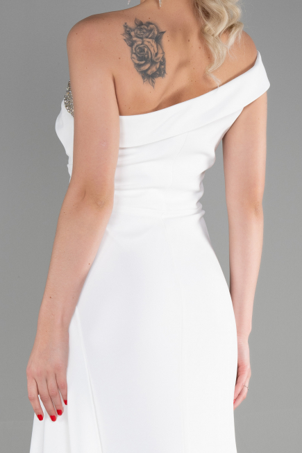 Robe Queue De Poisson Longue Blanc ABU3324