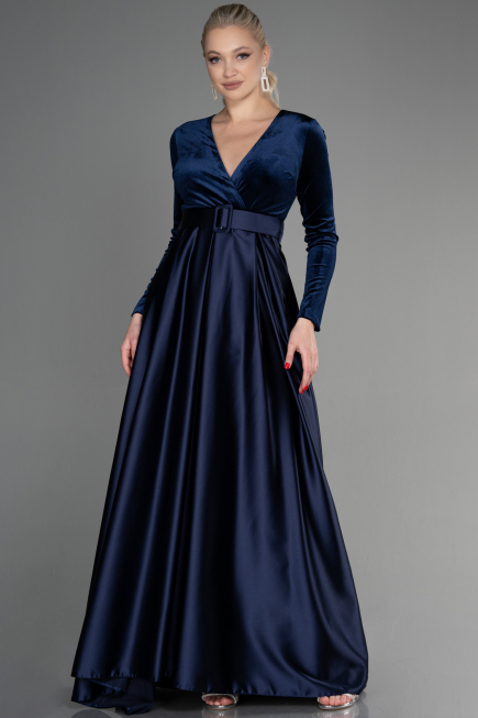 Robe de Soirée Longue Bleu Marine ABU3388