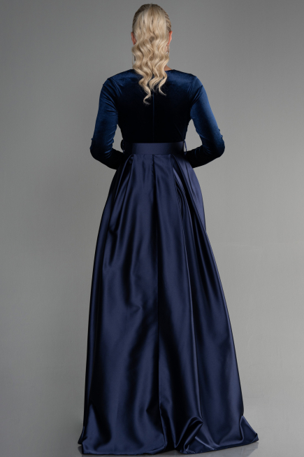 Robe de Soirée Longue Bleu Marine ABU3388