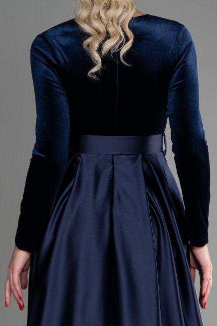 Robe de Soirée Longue Bleu Marine ABU3388