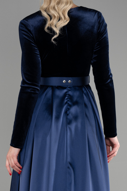 Robe De Soirée Longue Bleu Marine ABU1523