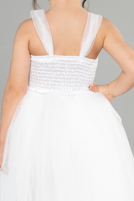 Robe de Soirée Enfants Longue Blanc ABU3031