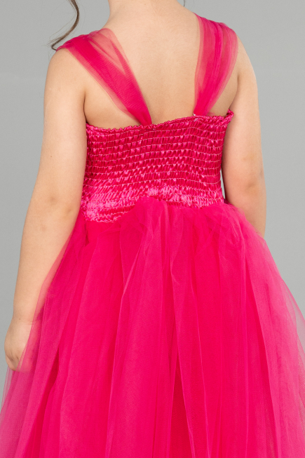 Robe De Soirée Enfants Longue Fushia ABU3031