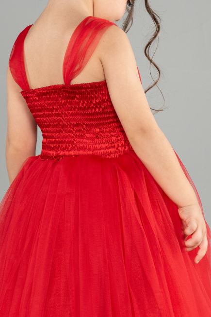 Robe de Soirée Enfants Longue Rouge ABU3031