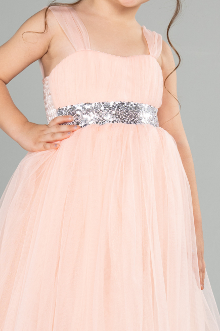 Robe De Soirée Enfants Longue Saumon ABU3031