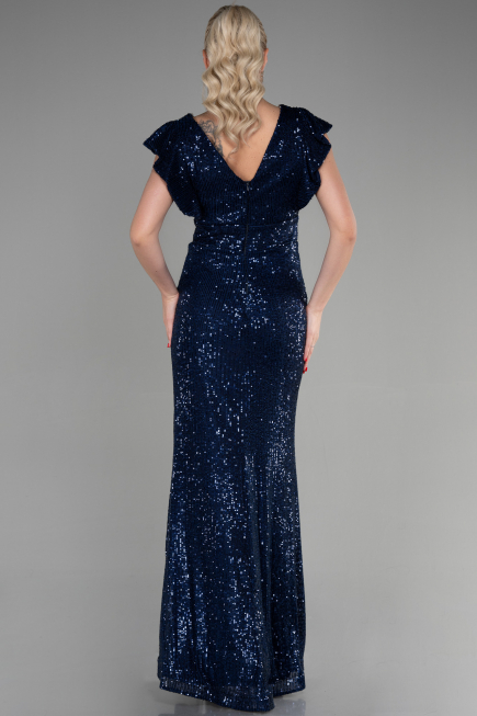 Robe Queue de Poisson Longue Bleu Marine ABU1481
