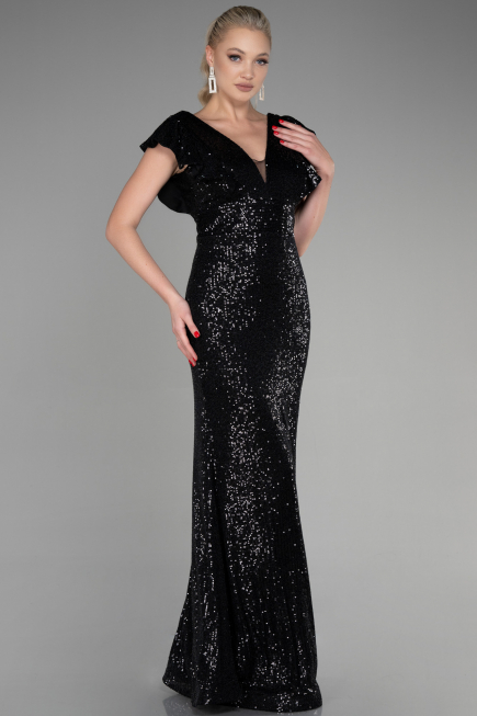 Robe Queue de Poisson Longue Noir ABU1481