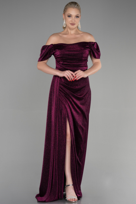 Robe De Soirée Longue Prune ABU2657
