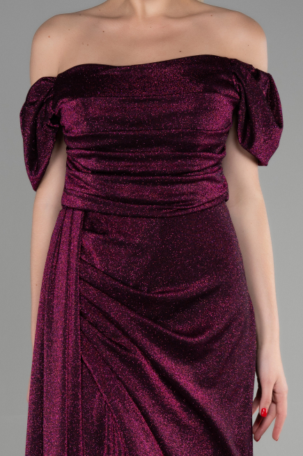 Robe De Soirée Longue Prune ABU2657