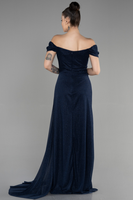 Robe de Soirée Longue Bleu Marine ABU3472