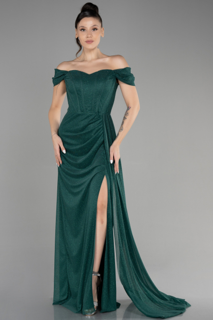 Robe de Soirée Longue Émeraude ABU3472