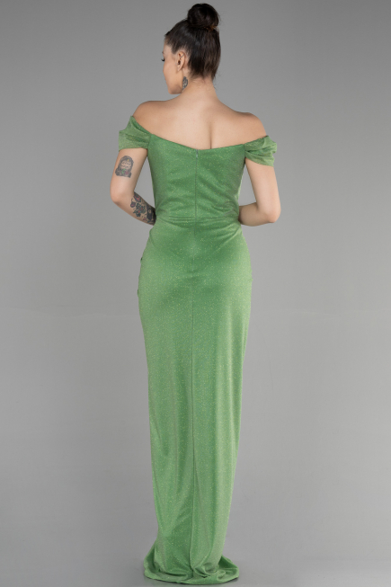 Robe de Soirée Longue Pistache vert ABU3473