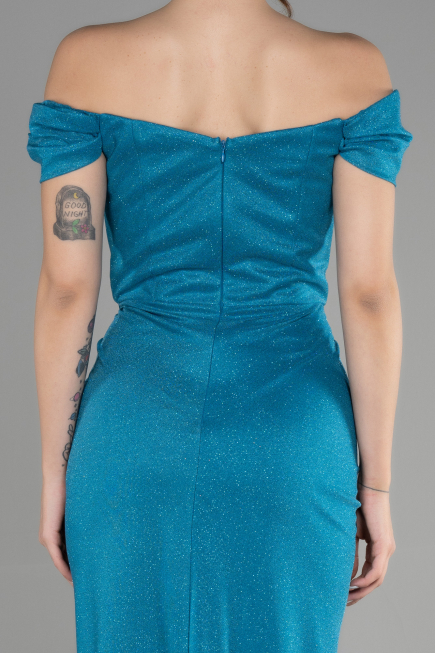 Robe de Soirée Longue Vert Pétrole ABU3473