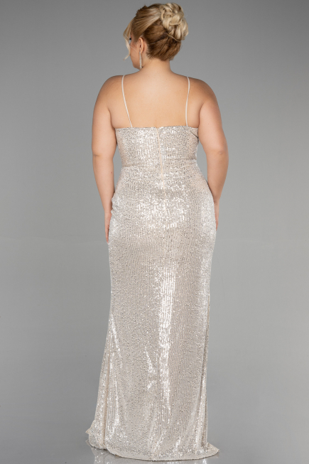 Robe Grande Taille Longue Squameuse Vison ABU3322