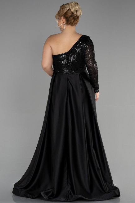 Robe de Soirée Grande Taille Longue Noir ABU2165