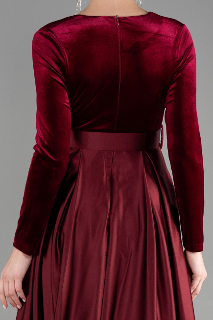 Robe de Soirée Longue Rouge Bordeaux ABU3388