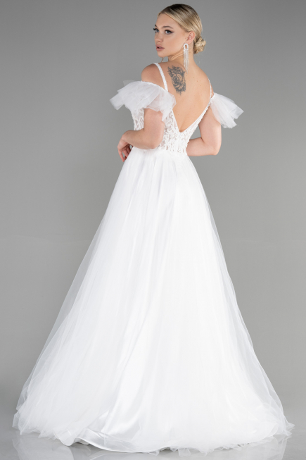 Robe de Soirée Longue Blanc ABU3500