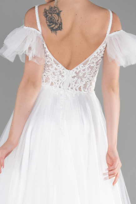 Robe de Soirée Longue Blanc ABU3500