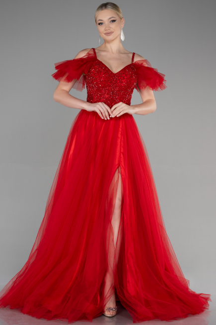 Robe de Soirée Longue Rouge ABU3500