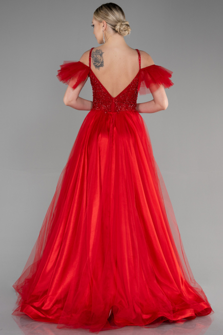 Robe de Soirée Longue Rouge ABU3500