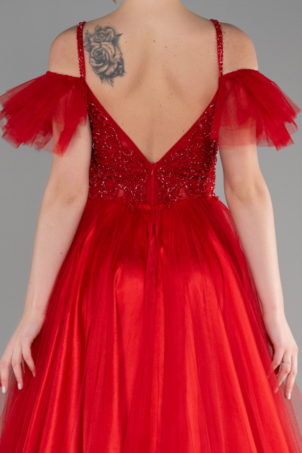 Robe de Soirée Longue Rouge ABU3500